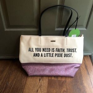 Kate Spade New York Peter Pan canvas Glitter Tote